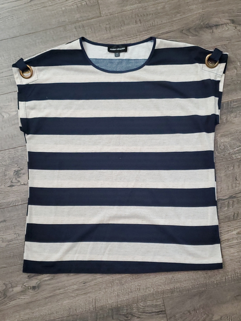 Modern Attraction Striped Navy and White Nautical Top